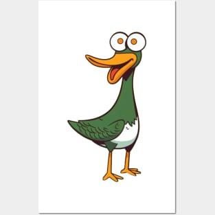 Silly Green Duck Art Posters and Art